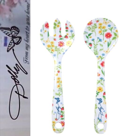 Dolly Parton Floral Print Salad Server Set - Picture 1 of 7